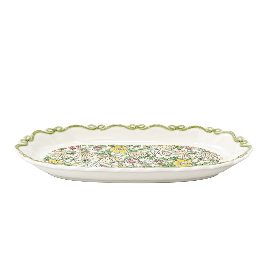 Terracera English Garden Floral 10-inch fish platter