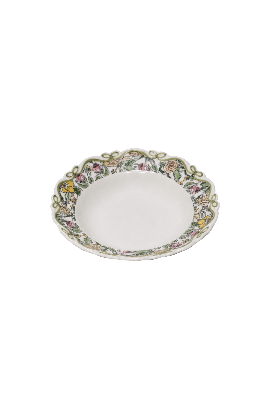 Terracera English Garden Floral scalloped pasta plate
