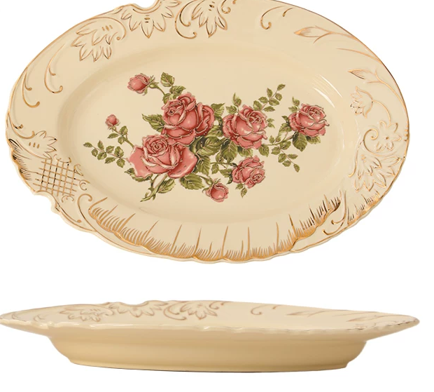 Grand Manor Antique Rose — Oval Platter — Rose