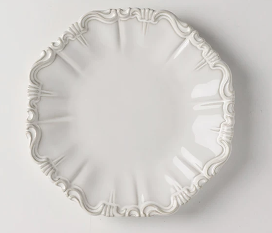 Luxe Minimalist Versailles — Dinner Plate — White and Gold