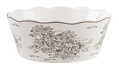 Royal Embossed Ceramic Series — Toile Serving Bowl — Toile